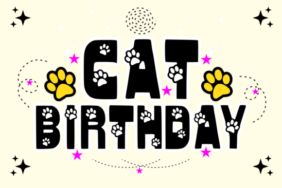 Cat Birthday Font for Business