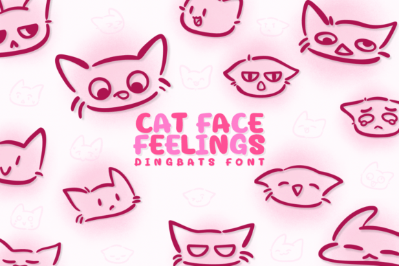 Cat Face Feelings Font