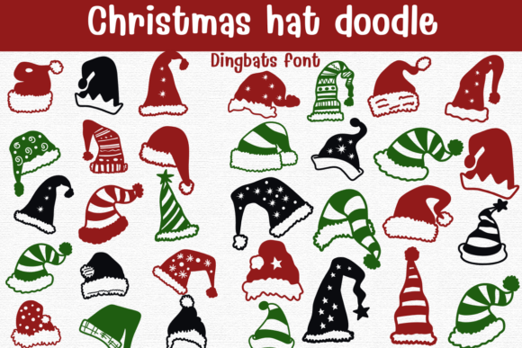 Christmas Hat Doodle Font