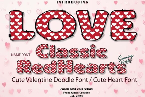 Classic Red Hearts Font for Business