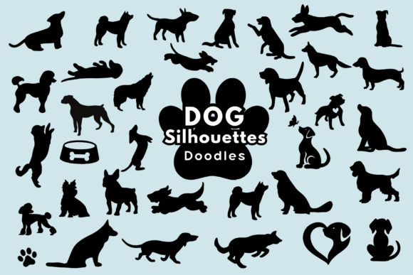 Dog Silhouettes Font for Creative Projects