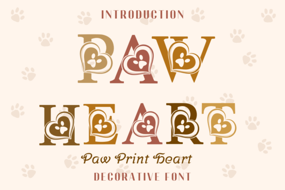 Paw Print Heart Font